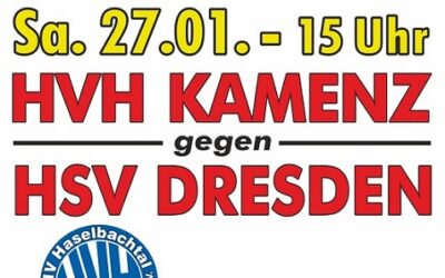 Ankündigung Heimspiel – 27.01.2024 – Sachsenliga – HVH Kamenz B-Jugend (m) vs. HSV Dresden