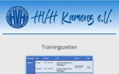 Trainingszeiten und -orte für die Saison 2024/2025